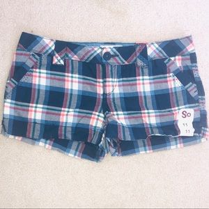 Multicolor plaid shorts